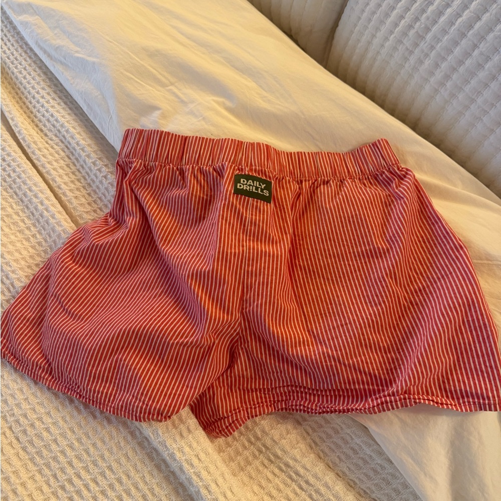DAILY DR!LLS Red and White Striped Women's Shorts size M/L